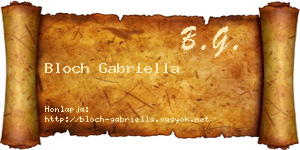 Bloch Gabriella névjegykártya